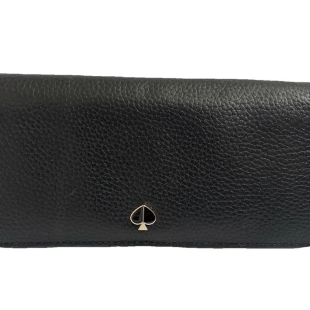 Kate spade leather wallet black wristlet organizer